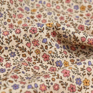 Big Rib Jersey Retro Blumen – Rippjersey breite Rippen – Baumwollstoff mit Blumen – Ribjersey Meterware