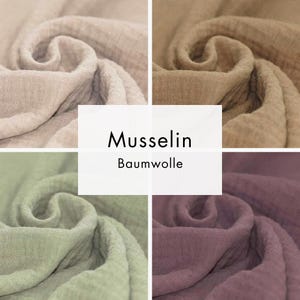 100% Baumwolle Musselin Double Gauze Blütenstickerei Farbe Sand
