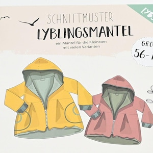 Schnittmuster Mantel/Jacke Kinder Gr. 56-122 - Papierschnittmuster Lyblingsmantel von Lybstes