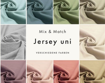 Jersey uni verschiedene Farben - Baumwolljersey Meterware