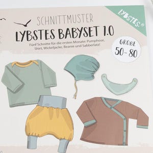Schnittmuster Babyset 1.0 Gr. 50-80 | Papierschnittmuster Lybstes | Schnittmuster Babyhose Babypullover
