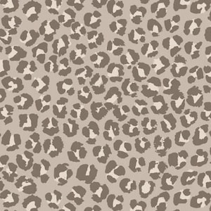 95 cm remaining piece - Rib Jersey fabric leopard print greige from Family Fabrics - cotton jersey sold by the meter