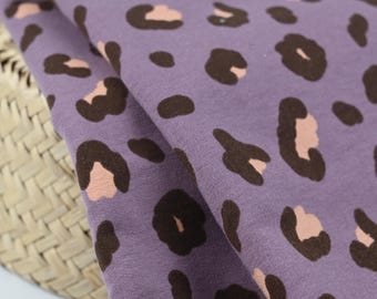 French Terry Leo lila – Baumwoll-Sweat mit Leo Print – Sommersweat Baumwolle – Sweatstoff Meterware