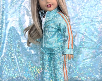 Sparkly Mint Tracksuit for 18-inch Dolls