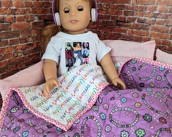 Friendship Bracelets Quilt for 18-inch Dolls, American Girl, Our Generation, My Life As, Swiftie