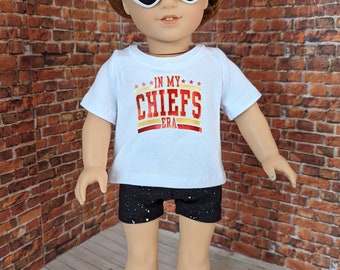 In My Chiefs Era Tee for 18" Doll Such as American Girl, Our Generation, My Life As, Football, Superbowl