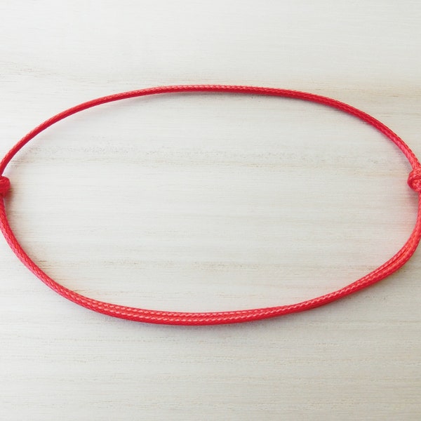 Red String Anklet, Red Cord Anklet, Lucky Anklet, Protection Anklet, Thread Anklet, Gift Anklet, Unisex Family Anklet