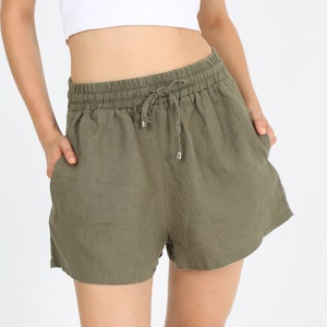 LINEN SHORTS for Women, womens clothing, hightwaisted SHORTS. %100 linen pants, gifts for her