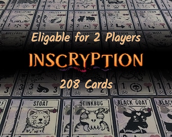 Inscryption Cards with 208 Laminated cards | Suitable for 2 player game!