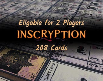 Inscryption Card game - 208 Laminated cards with playmat! | Fully Suitable for 2 player game!