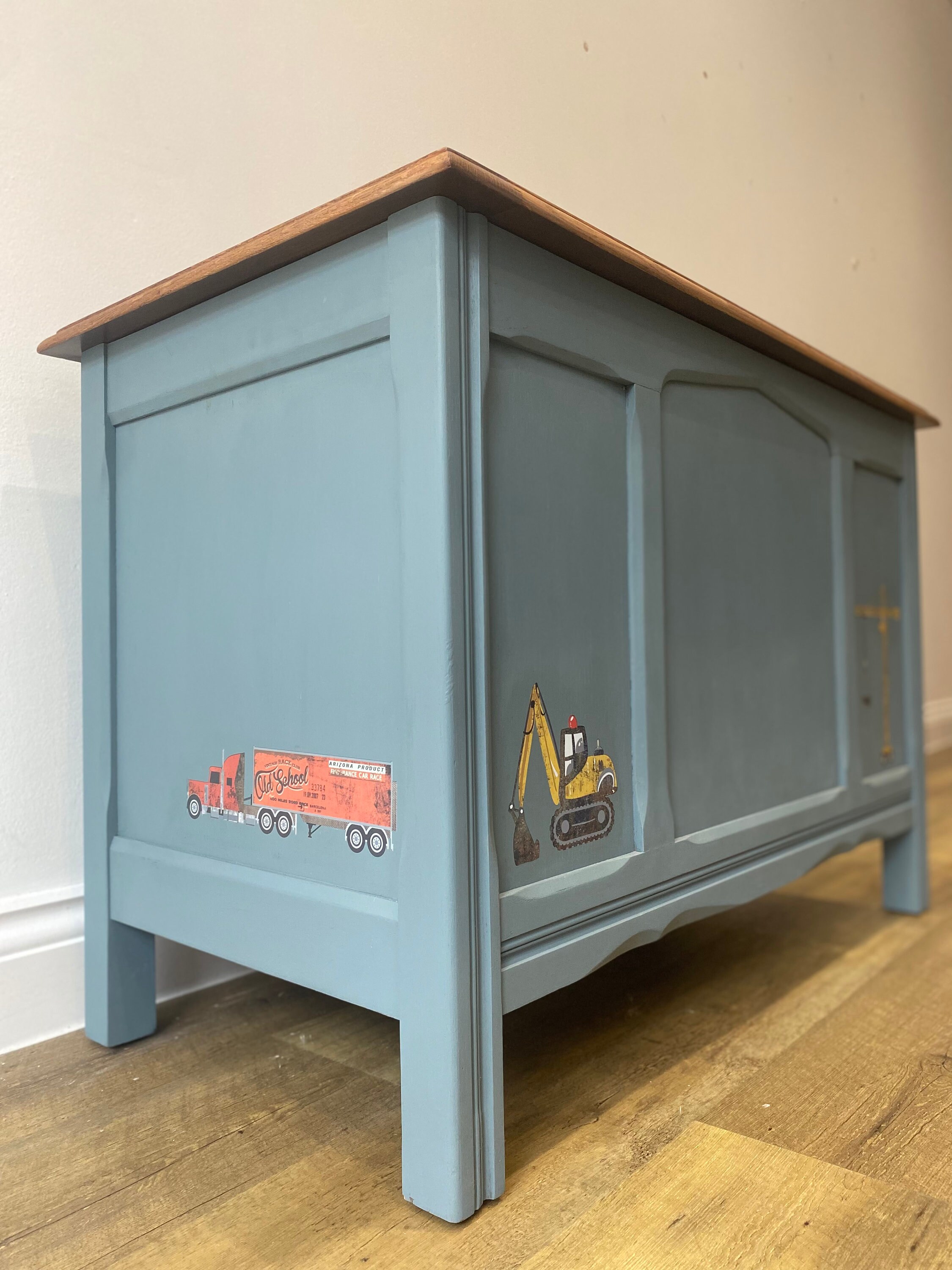 Vintage Blue Toy Box Childs Toy Box Storage Box Chest Etsy UK