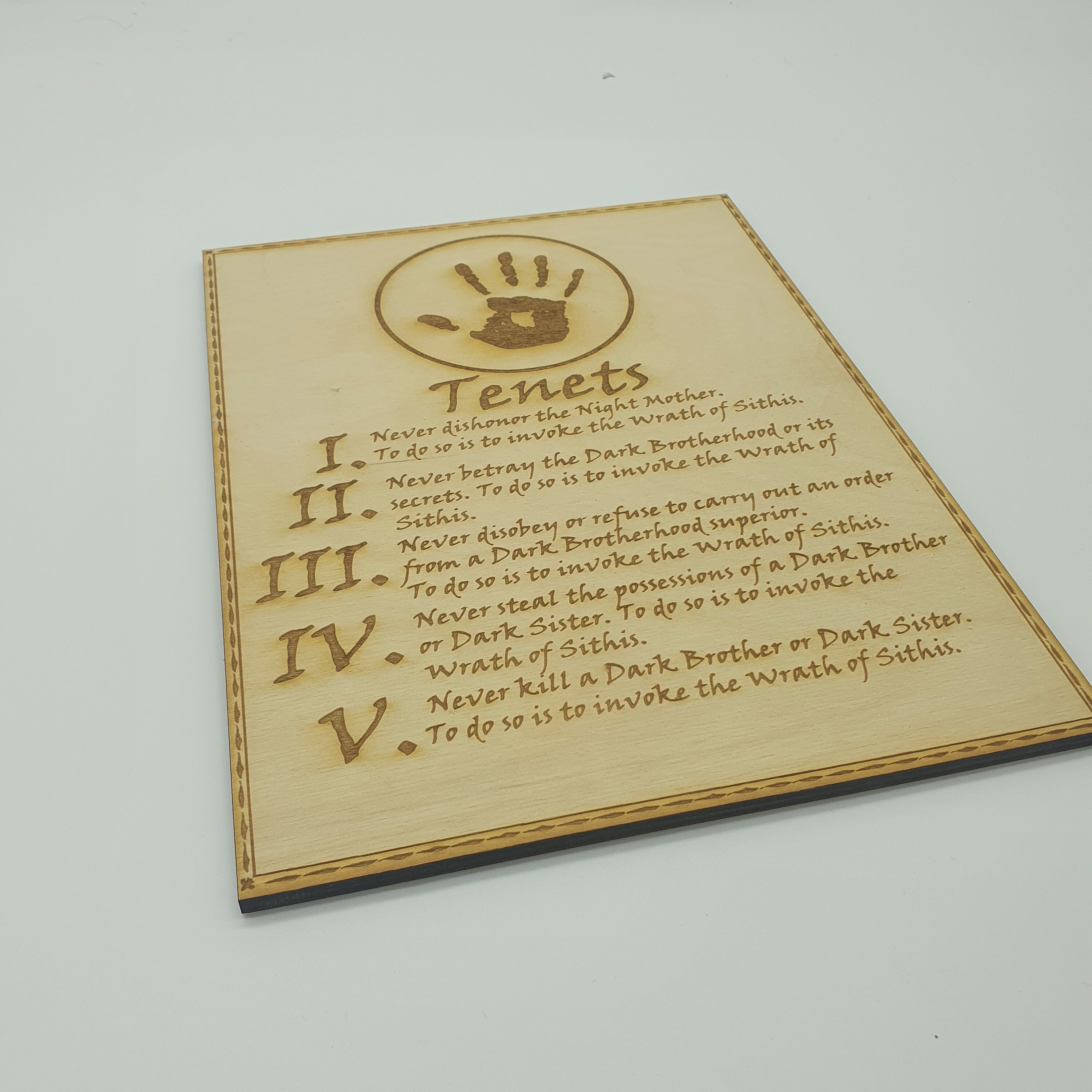 Tenets From Dark Brotherhood Skyrim Relics the Elder Scrolls - Etsy ...