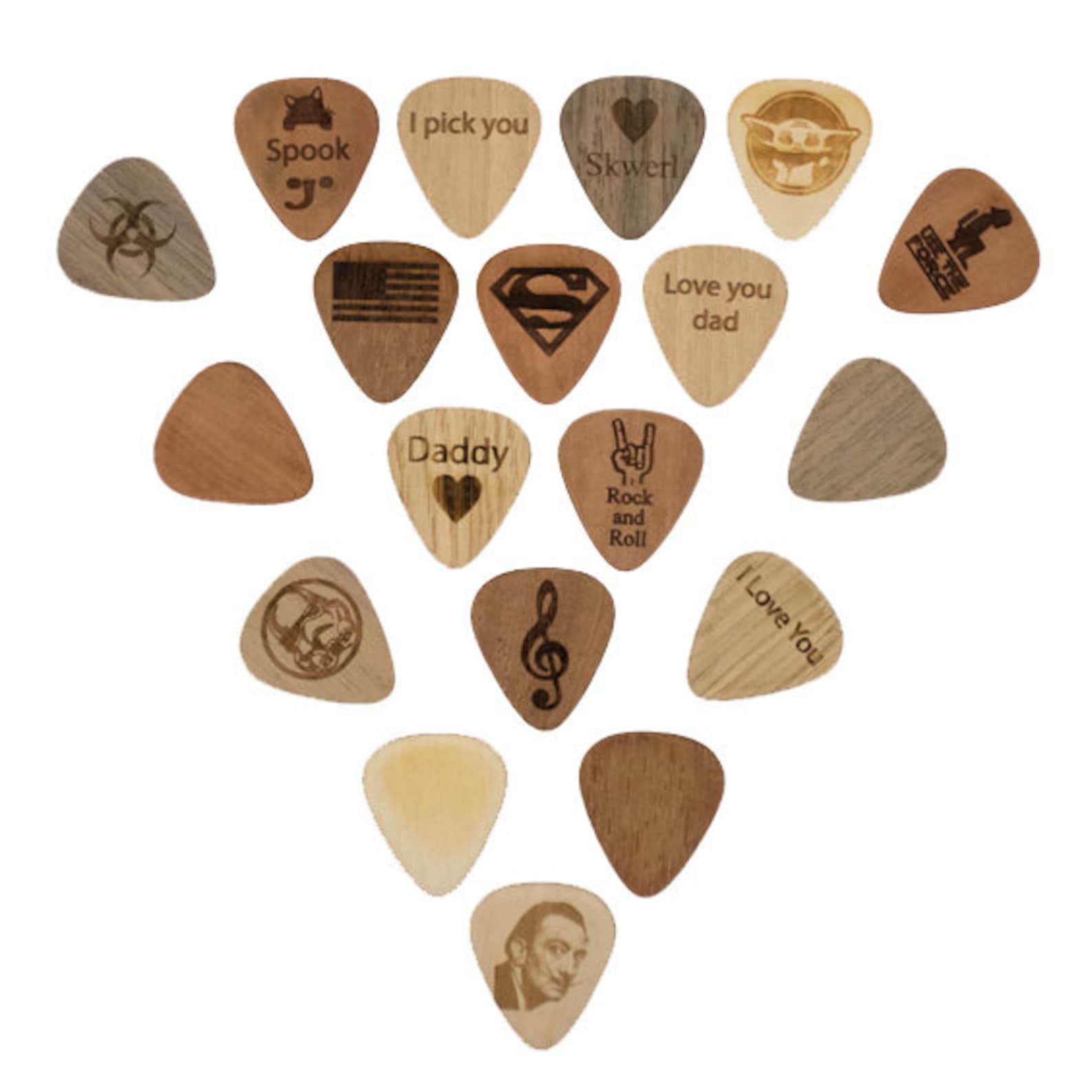 Unique Personalized Guitar Picks With a Pick Holder Etsy