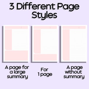 Cornell Notes Method paper pages Student planner digital | Etsy