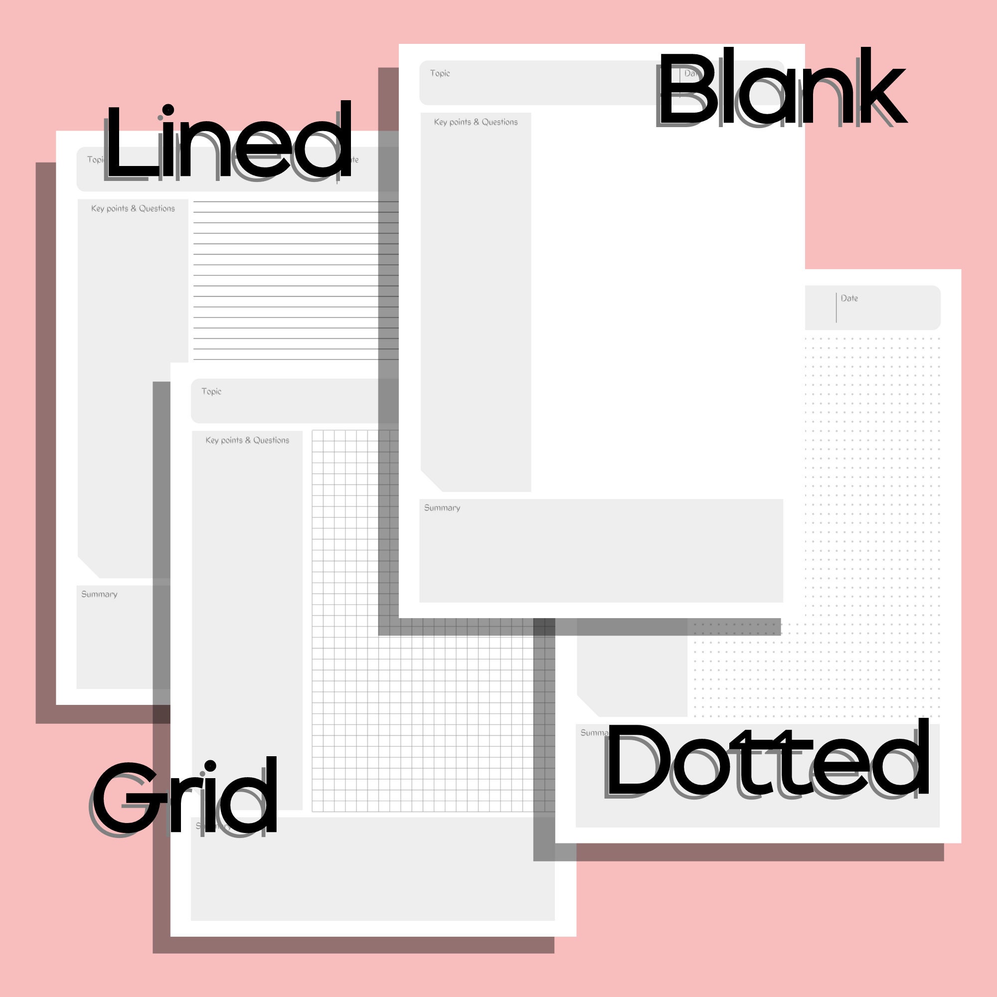 Cornell Notes Method paper pages Student planner digital | Etsy