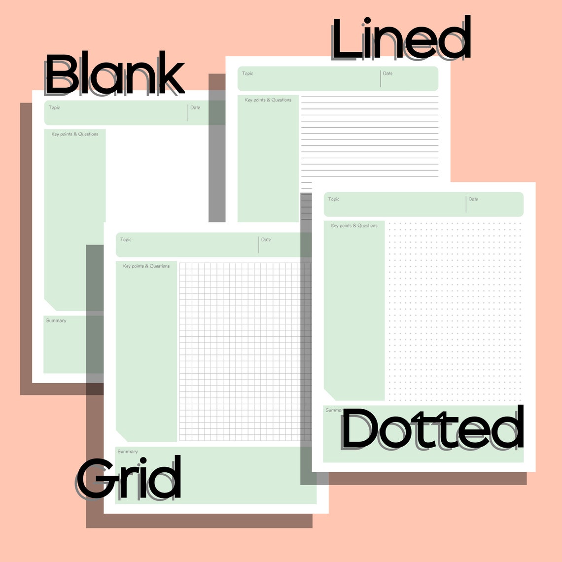 Cornell Notes Method Paper Pages Student Planner Digital - Etsy