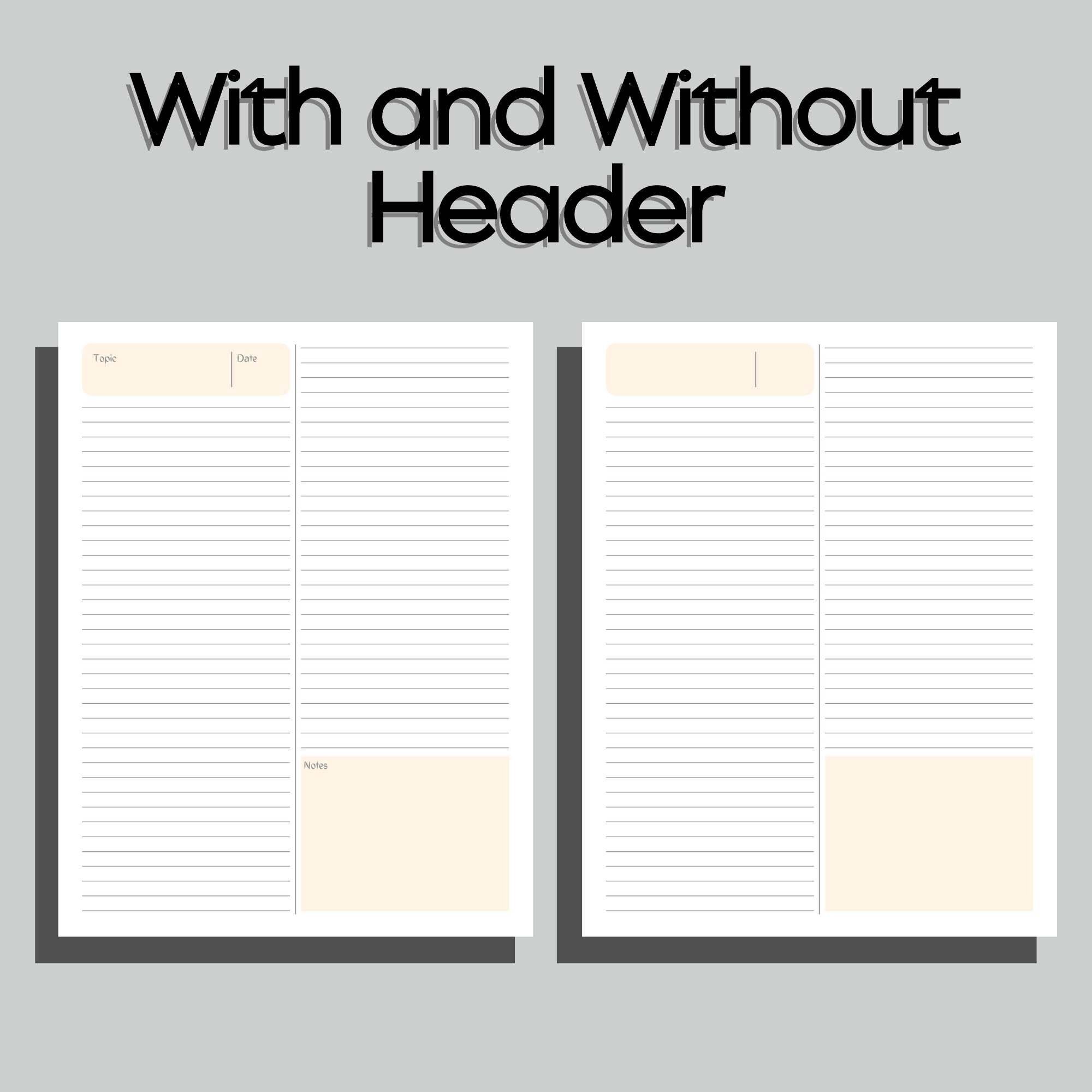 Split Half Notes Method Paper Pages, Student Planner, College Student ...