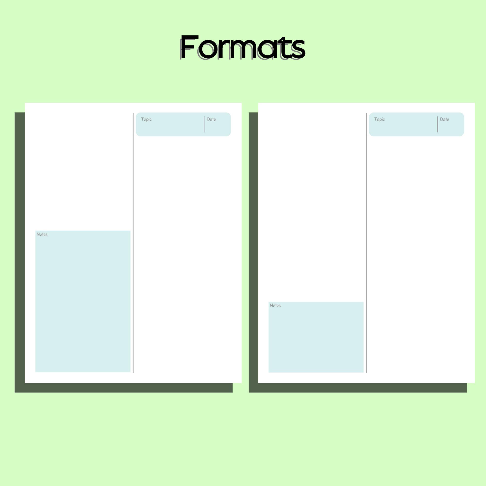 Split Half Notes Method Paper Pages, Student Planner, College Student ...