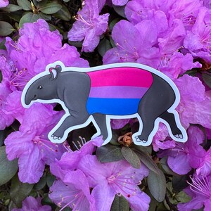Queer Tapir Bi or Pan Pride 3.5" Vinyl Sticker, Holo or Matte Finish | Bisexual, LGBTQIA+, Queer, Unique Pride Gifts, Pride Month, Ally