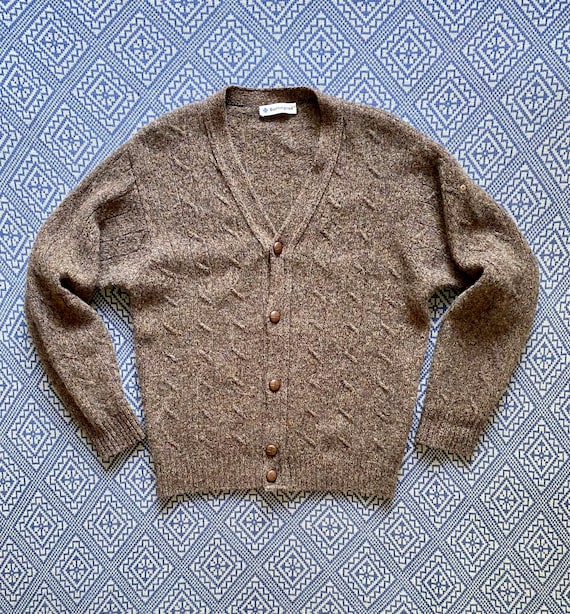 Woolen Mens Cardigan | Vintage Pure New Wool Swea… - image 8