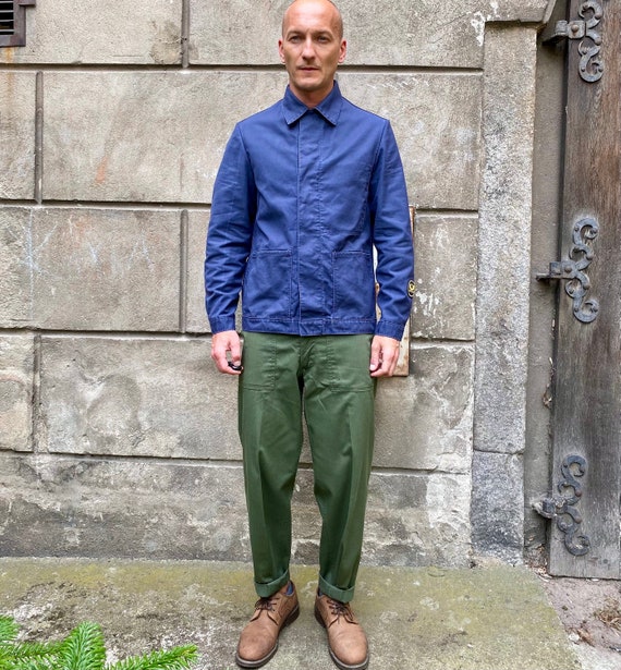 ジャケット・アウター 60s Euro work good fade cotton jacket Vintage 1960s Faded EU French Blue Worker Chore Jackets