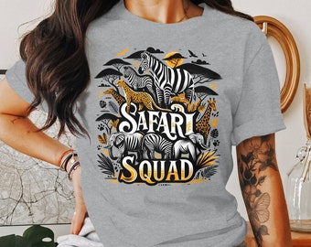 African Safari Adventure Shirt, Wildlife Tee, Safari Squad T-Shirt, Jungle Animals Hoodie, Zebra Giraffe Elephant Tee, Wild Safari Trip Tee