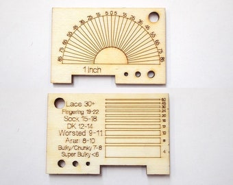 4-in-1 Wool Gauge: Thread Weight & Size Chart (4mm Ply Wood)