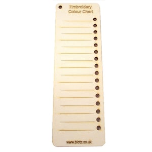 Farbkarte für Stickgarne, 4mm Schichtholz, mit Hängerloch.