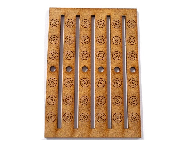 South Sheilds Heddle made in 2mm MDF. Roman weaving heddle.