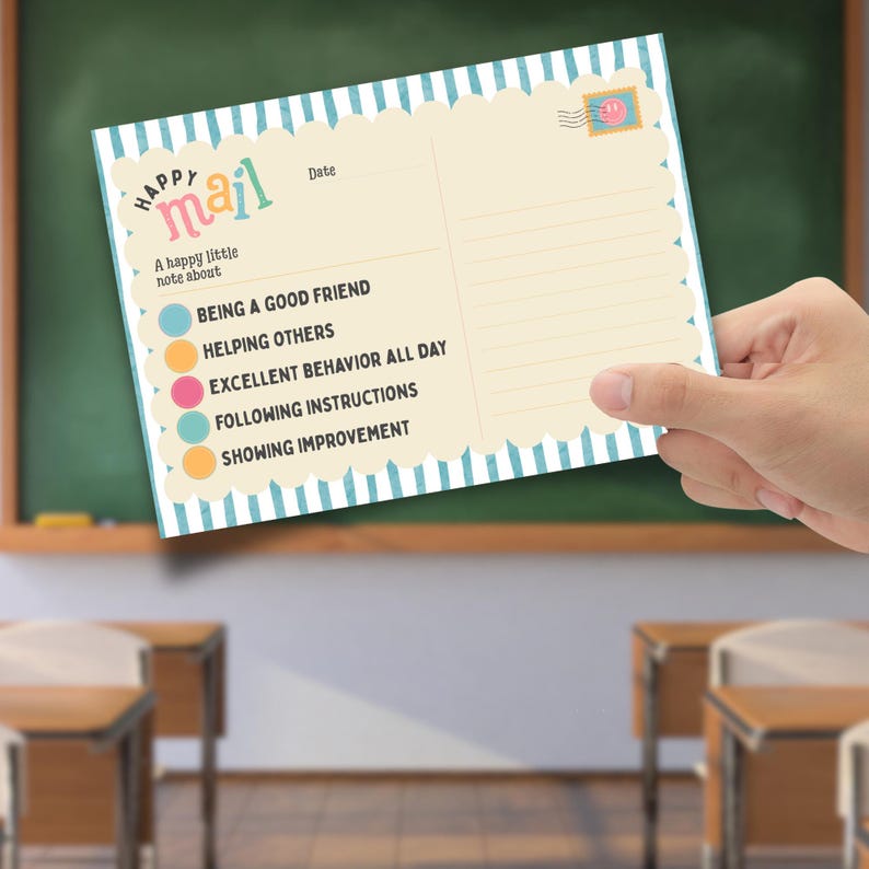 Teacher Happy Mail Cards Printable – 5x7 Positive Notes Home for ...