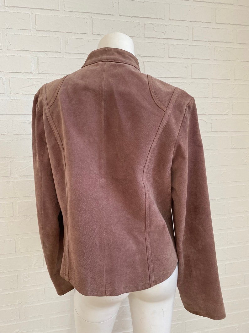 VTG Y2K Moto Mauve Leather Jacket Women/'s L