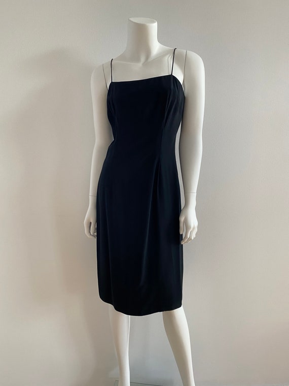 VTG 80s Silk Slip Dress Minimal Black