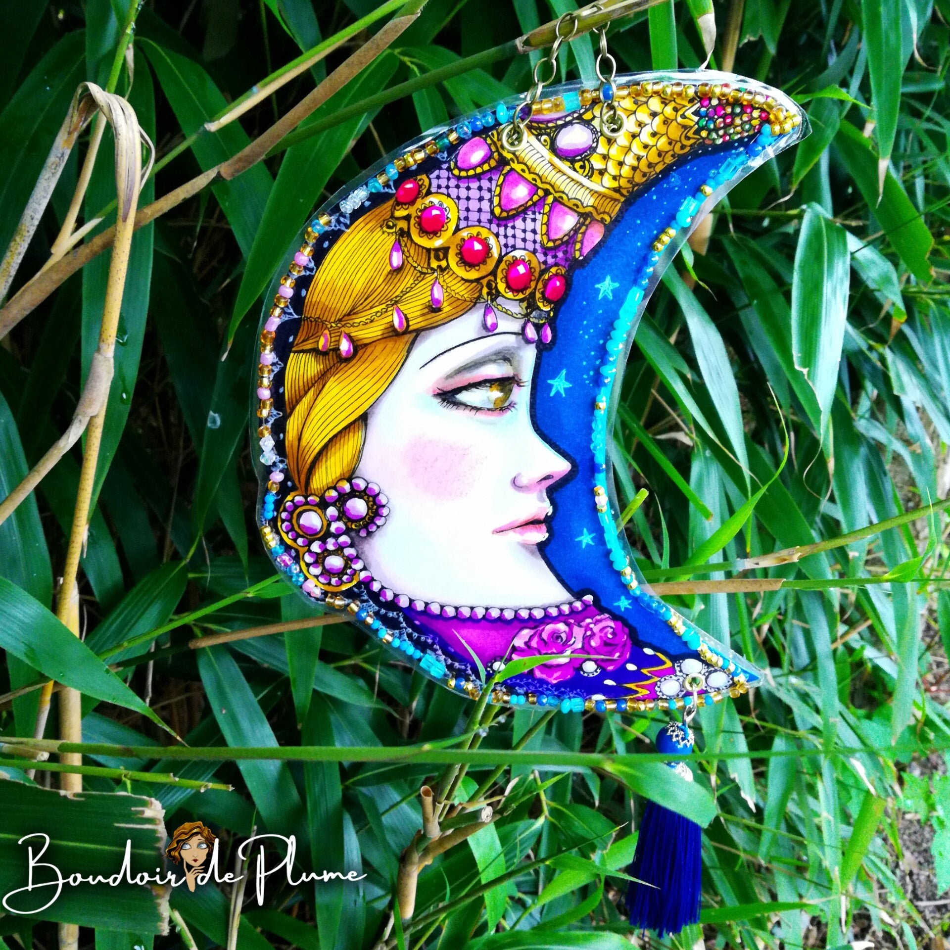 Suspension Ornementale Bohème Lune