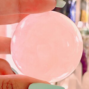 Rose Quartz Sphere 50mm Crystal Ball Heart Chakra Healing Rose Quartz Crystal Gifts image 4