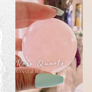 Rose Quartz Sphere 50mm Crystal Ball Heart Chakra Healing Rose Quartz Crystal Gifts image 3