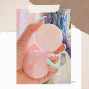 Rose Quartz Sphere 50mm Crystal Ball Heart Chakra Healing Rose Quartz Crystal Gifts image 5