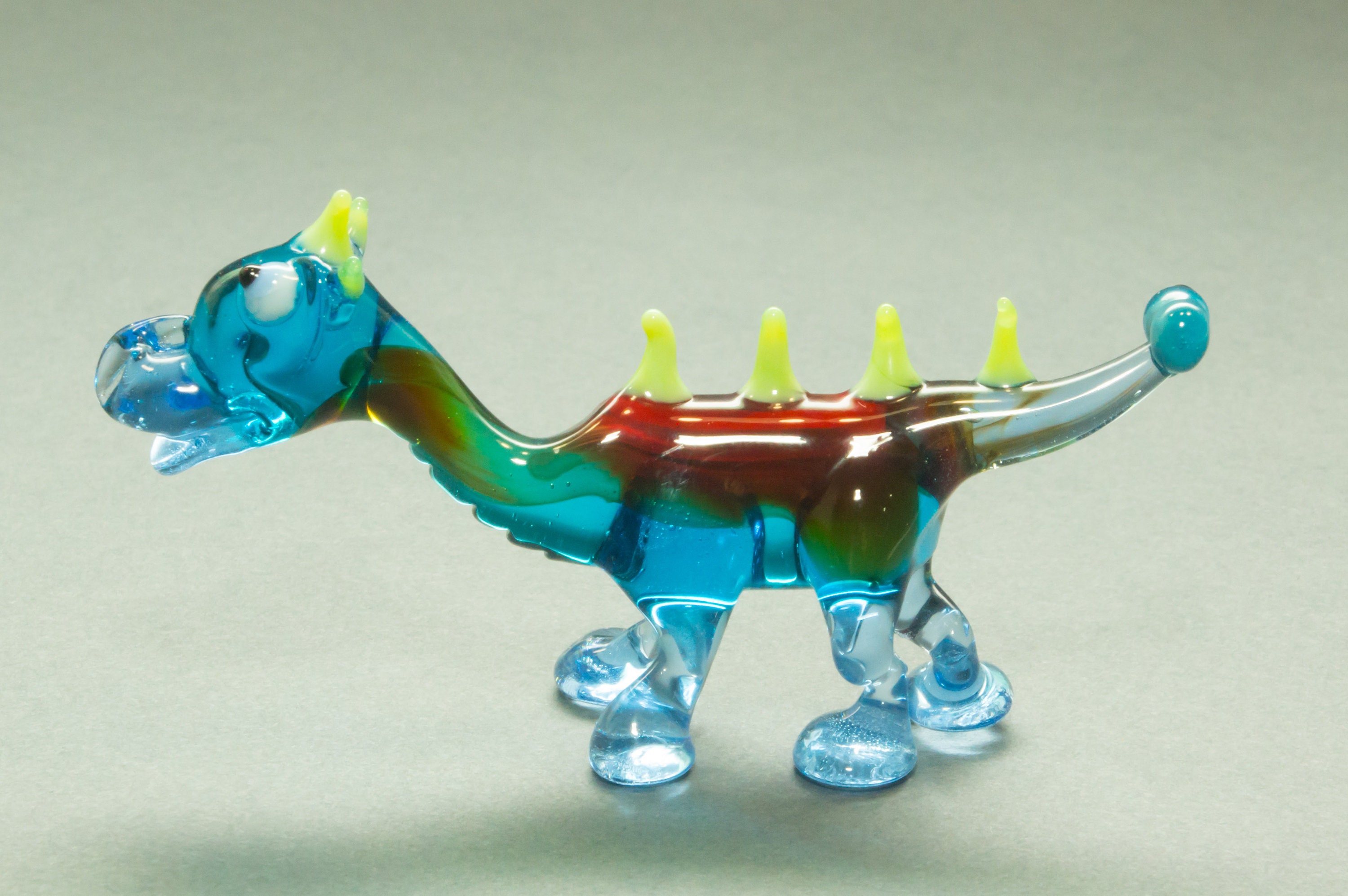 Dinosaur glass figurine Baby dino glass figure Lampwork glass Etsy