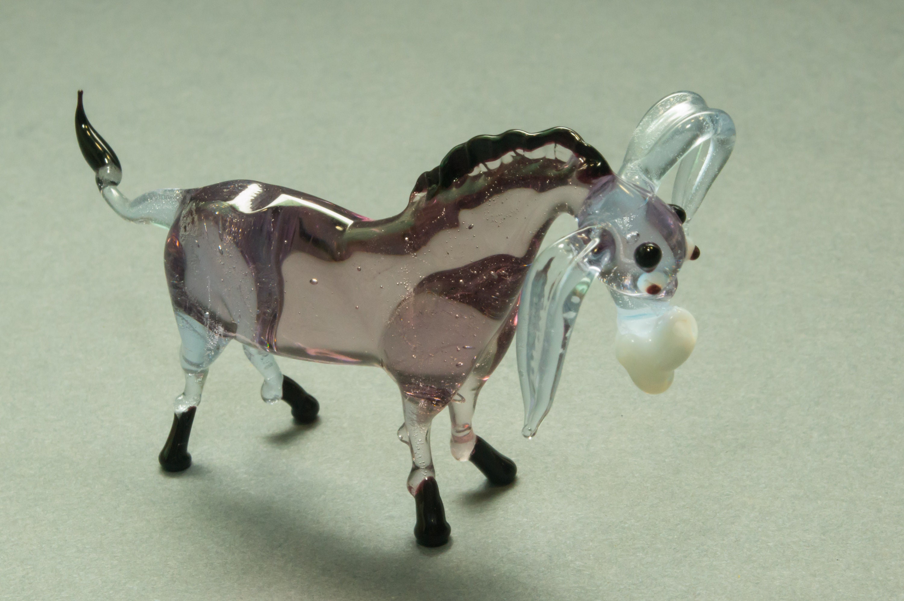 Glas Figur Esel Glas geblasen Statuette Tier Glas Figur Etsy