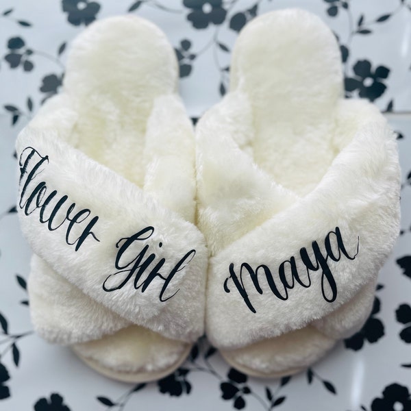 Flower Girl Slippers|Personalized Kids Slippers|Flower Girl