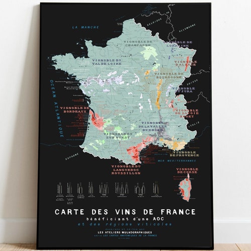 Burgundy Regions of France Minimalist Map 13x19 or 24x36 - Etsy