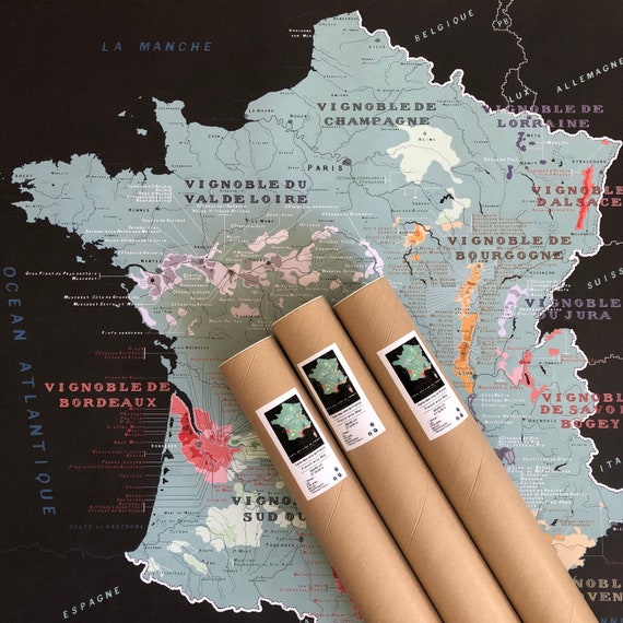 Achat Carte des Vins de France 30x40cm en gros