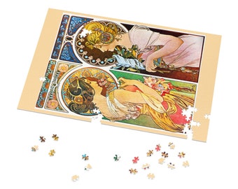 Alphonse Mucha Jigsaw Puzzle, Art Nouveau Jigsaw Puzzle, Vintage Art Puzzles, Famous Art Puzzle, Puzzles For Adults, Puzzle Lover Gifts