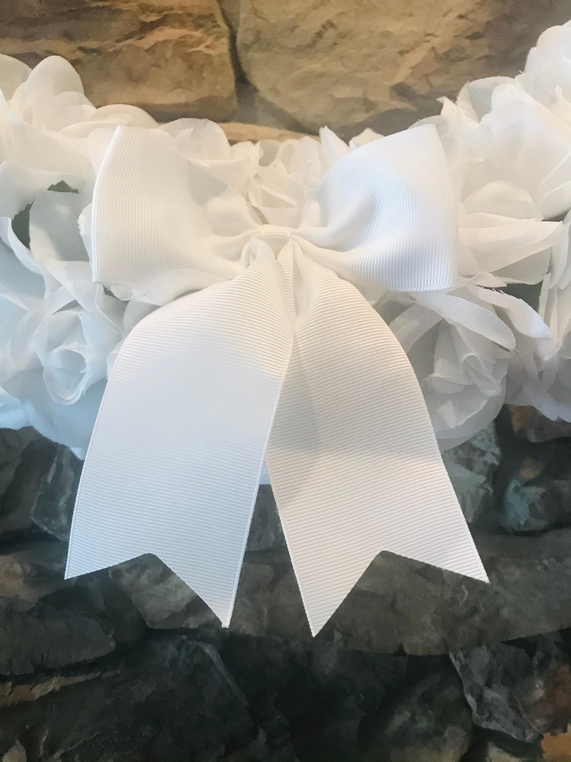 White Wreath 4 White Bows Spring Summer Wreath Etsy