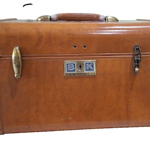 Vintage Samsonite Streamlite Train Case 4612 Brown w/Tray & Mirror MCM
