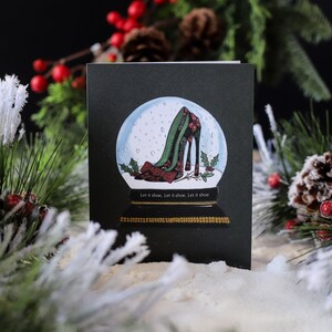 Schneekugel Schuh Weihnachtskarte