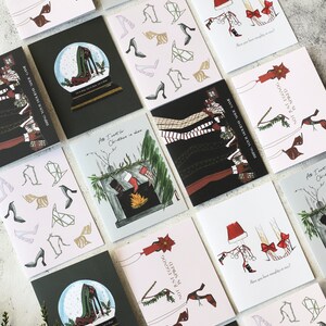 Pack of 6 Deluxe Shoe Lover Christmas  Card