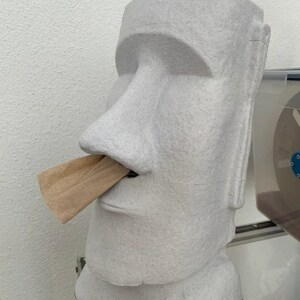 Moai tissue dispenser Moai Sculpture Art History Prehistoric Sacred Spirit Magical Power Gift 3D Printed image 2