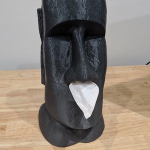 Dispensador de pañuelos Moai - Escultura Moai - Historia del arte - Prehistórico - Espíritu sagrado - Mágico - Poder - Regalo - Impresión 3D