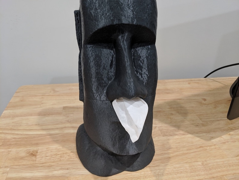 Moai tissue dispenser Moai Sculpture Art History Prehistoric Sacred Spirit Magical Power Gift 3D Printed image 1