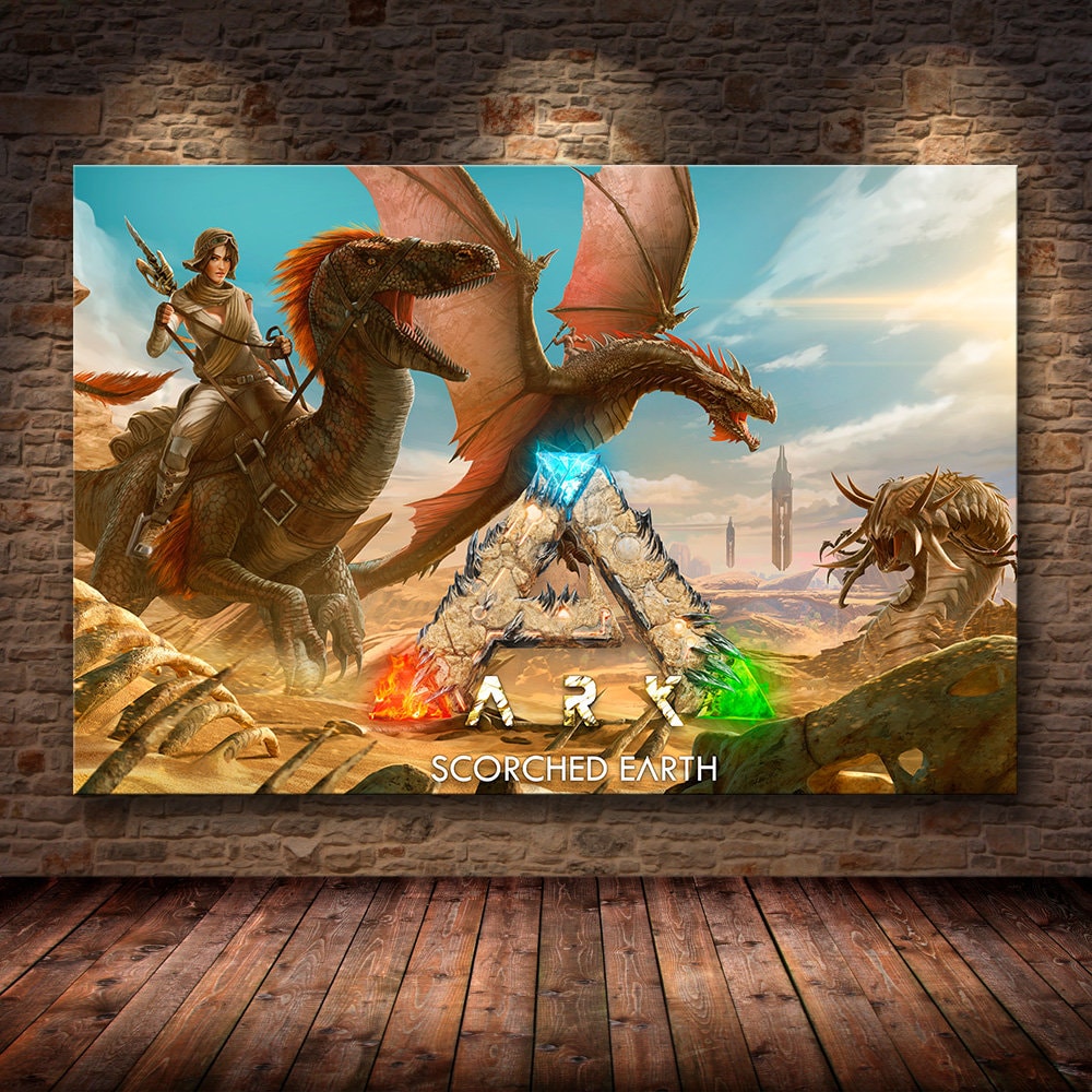 Ark Survival Evolved Canvas Poster Print Wall Art Home Decor Etsy